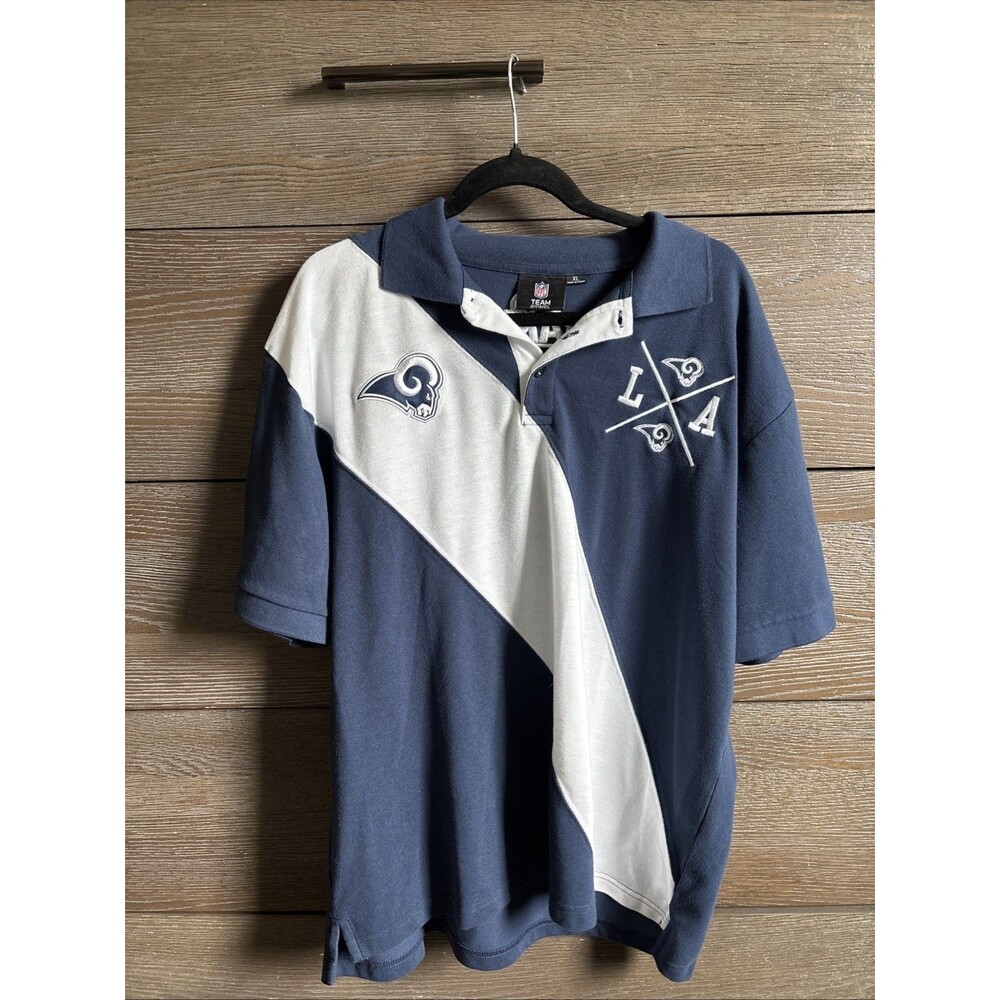 Men’s Navy & White 2XL Los Angeles Rams Rugby Polo Shirt